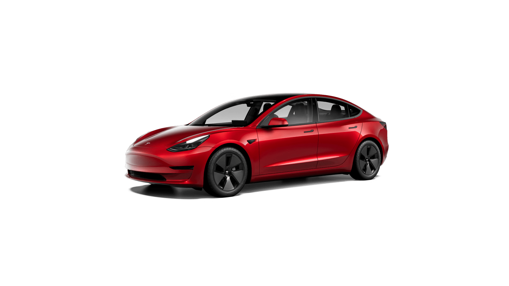 Tesla Electric car red Model 3 RWD